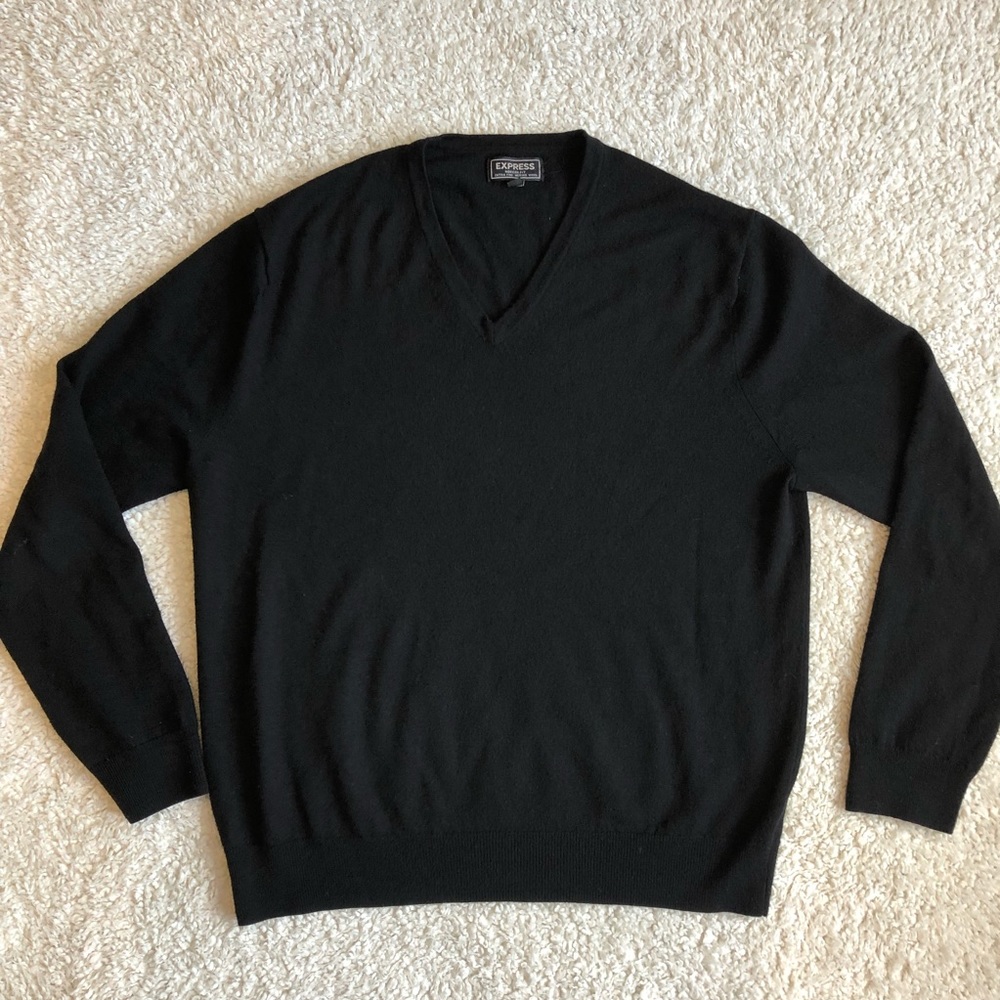 Merino Wool-Blend V-Neck Sweater